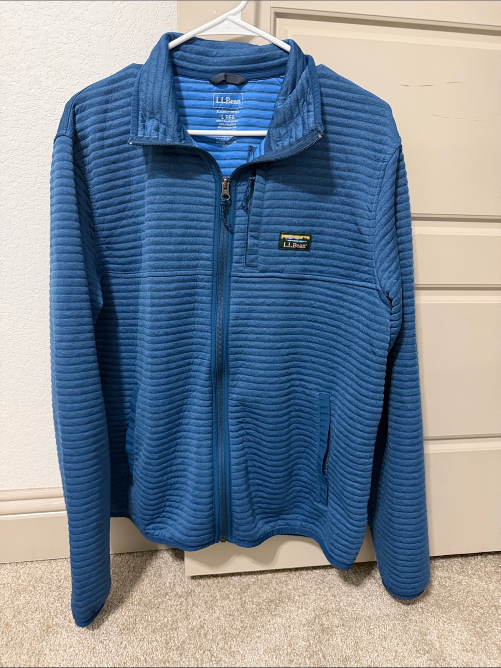 L.L. Bean Men's Blue Quilted Lightweight Full-Zip Jacket large regular